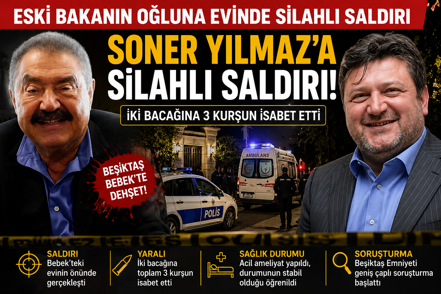 silahlı saldırı Eski Bakan Mehmet Ali Yılmaz’ın oğlu Soner Yılmaz