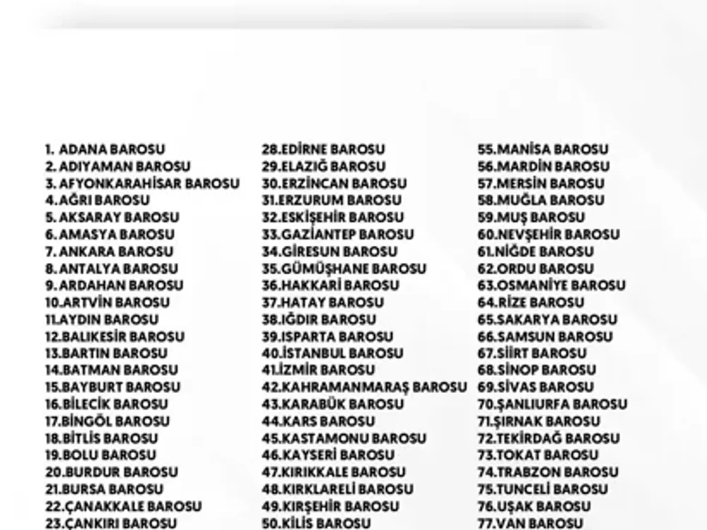 barolar listesi