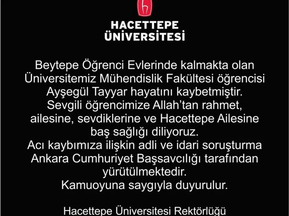Hacetttepe üniversitesi açıklama