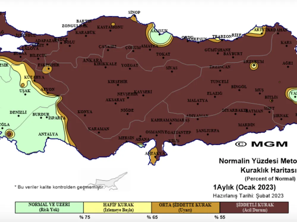 Türkiye Kuraklık Haritası 2023
