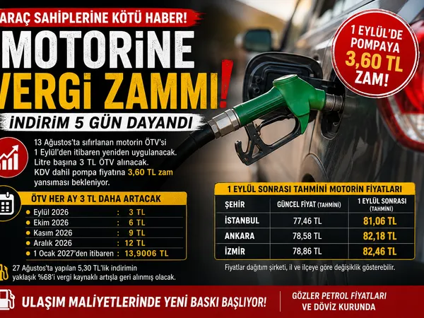 motorin vergi zammı 