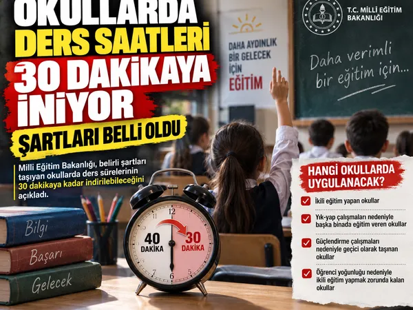 Okul ders saatleri düşüyor