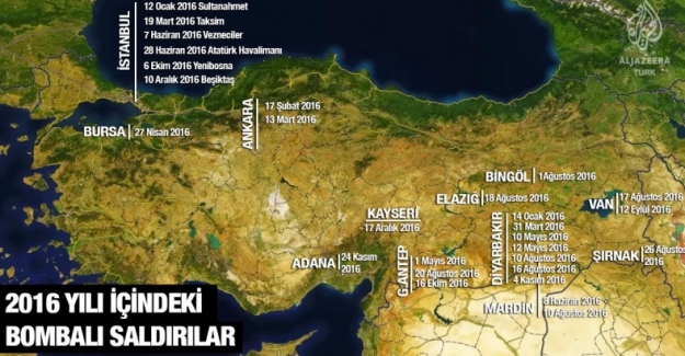 2016'da Türkiye'de gerçekleşen bombalı saldırılar