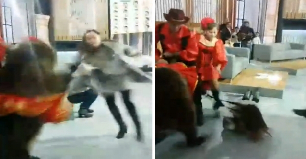 Rusya'da canlı yayında ayı kadına saldırdı-İZLE