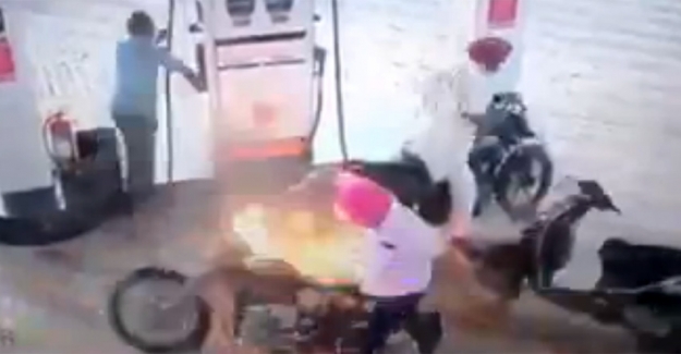 Akaryakıt istasyonunda faciadan dönüldü